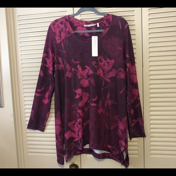 Soft Surroundings NWT Vermillion Reve Long Sleeve Tunic Top-Size Large - Picture 1 of 10